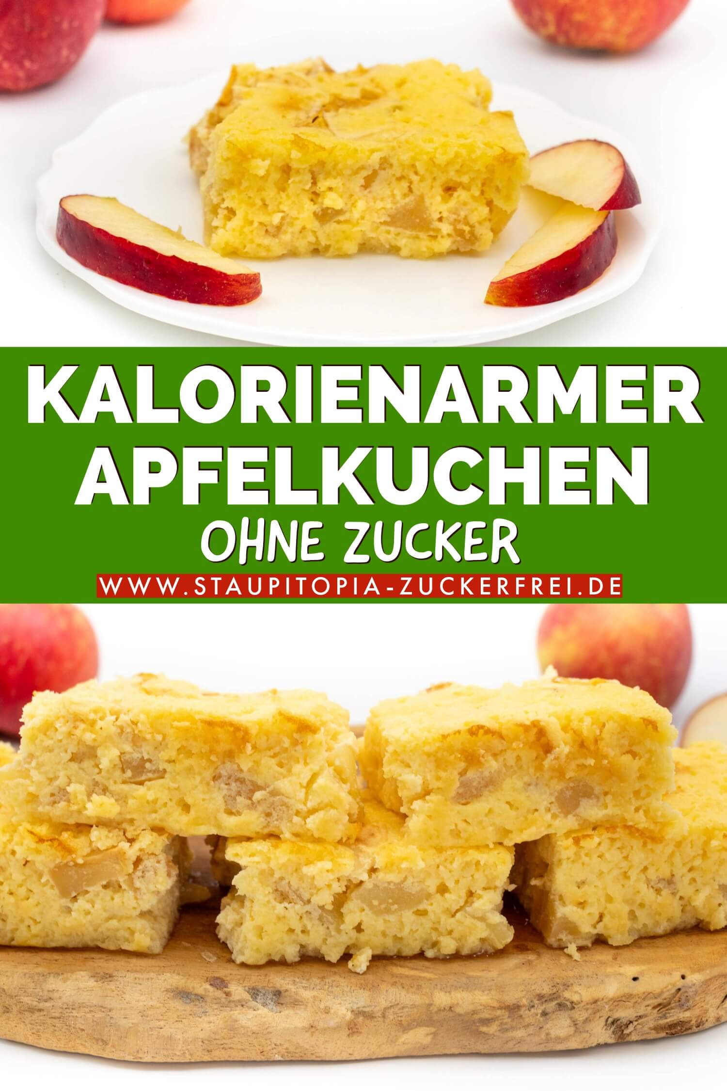 Kalorienarmer Apfelkuchen ohne Zucker und Mehl