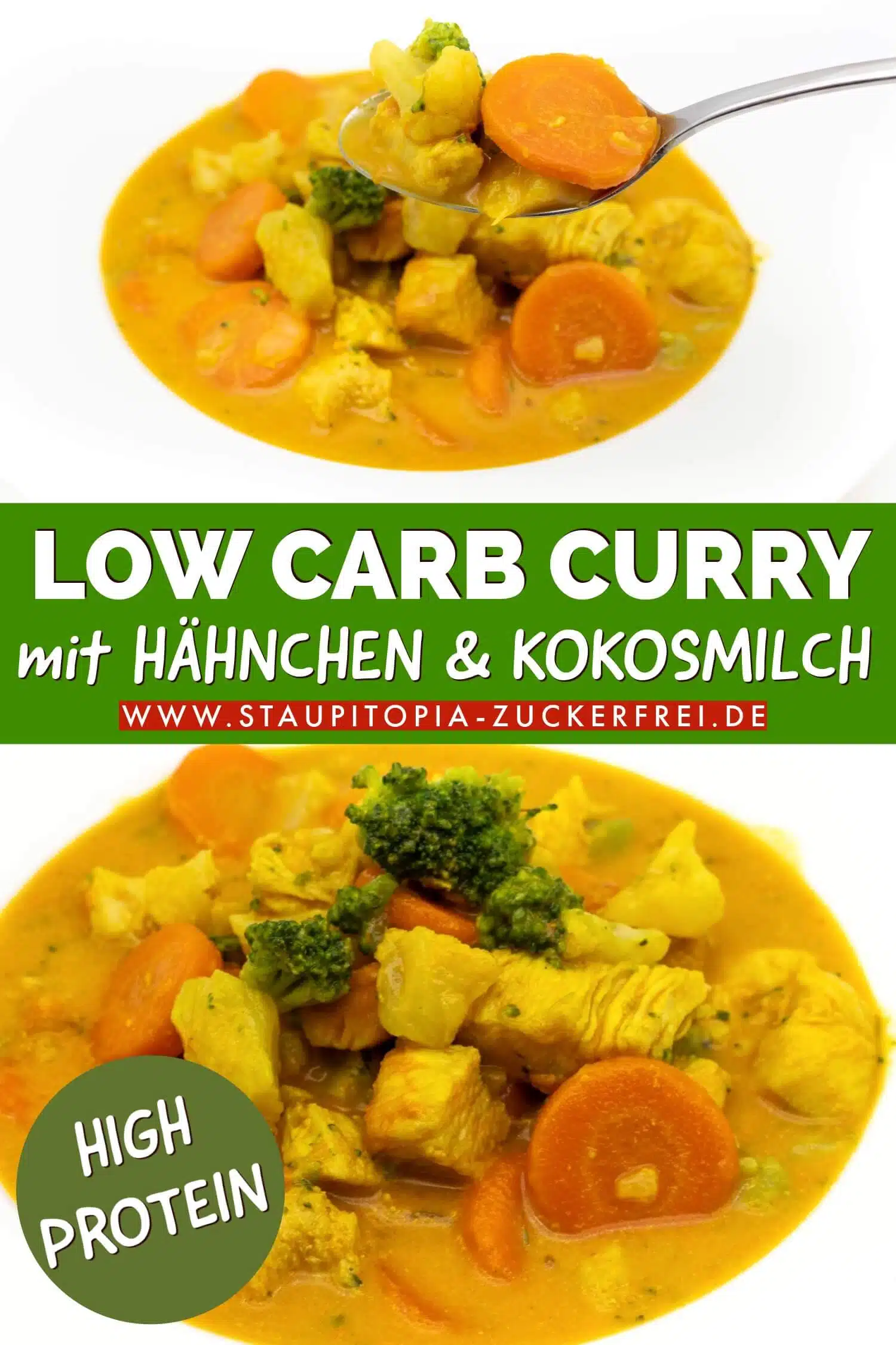 Low Carb Curry mit Hähnchen und Gemüse Rezept schnell und einfach