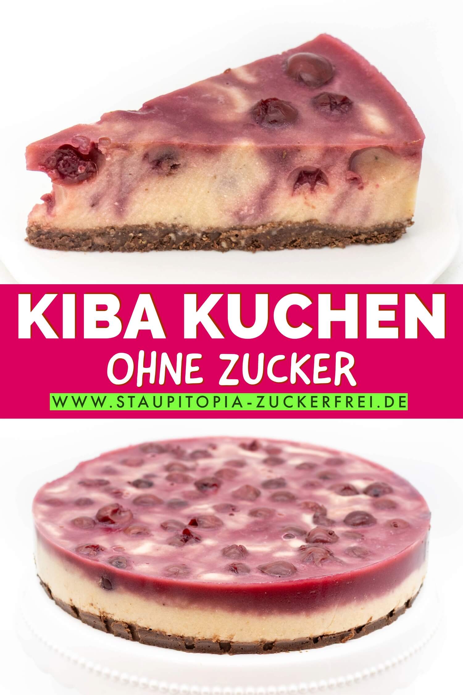 Gesunder Bananen Kirsch Kuchen ohne Zucker und Zuckerersatz