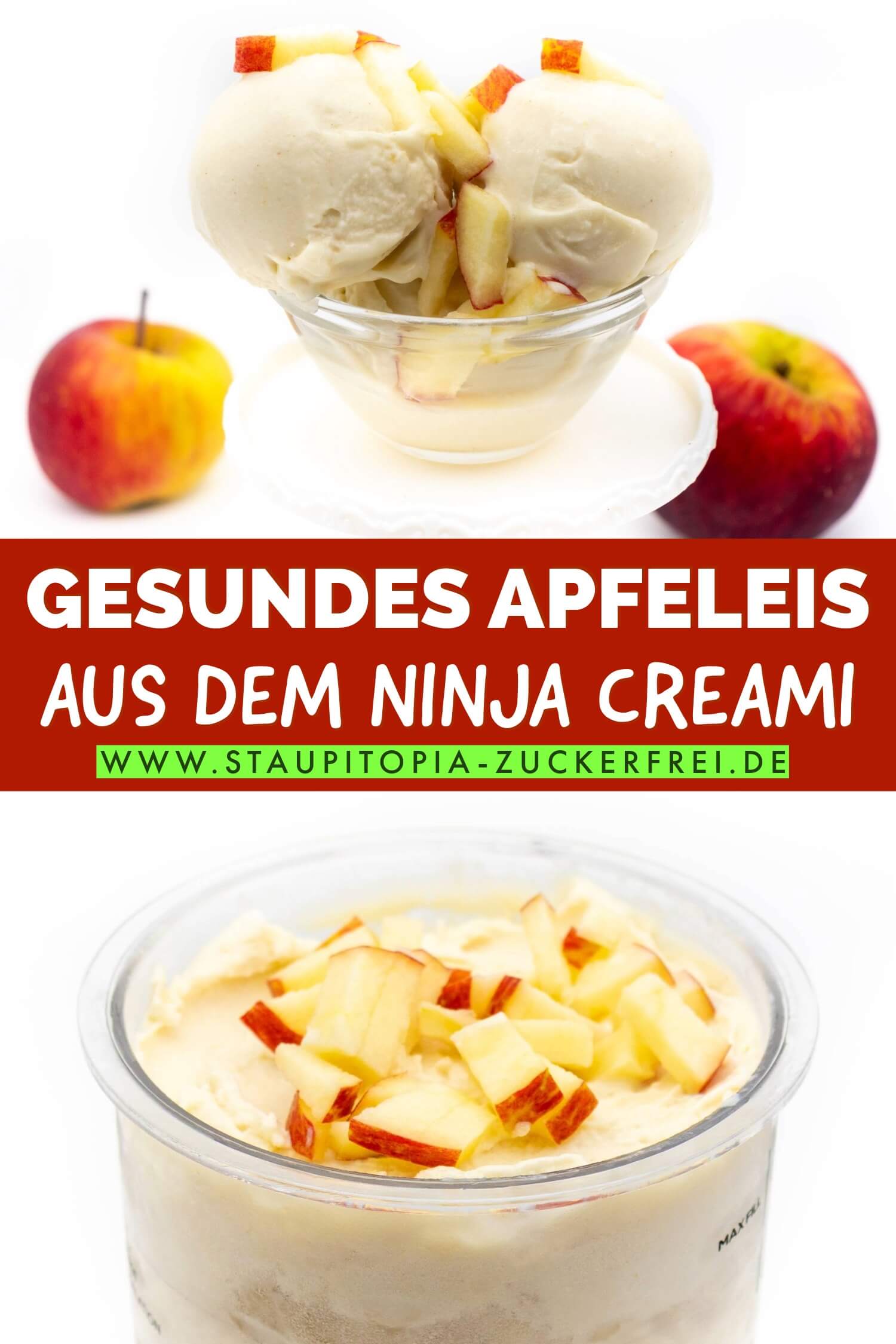Gesundes Apfeleis ohne Zucker mit Eismaschine Rezept