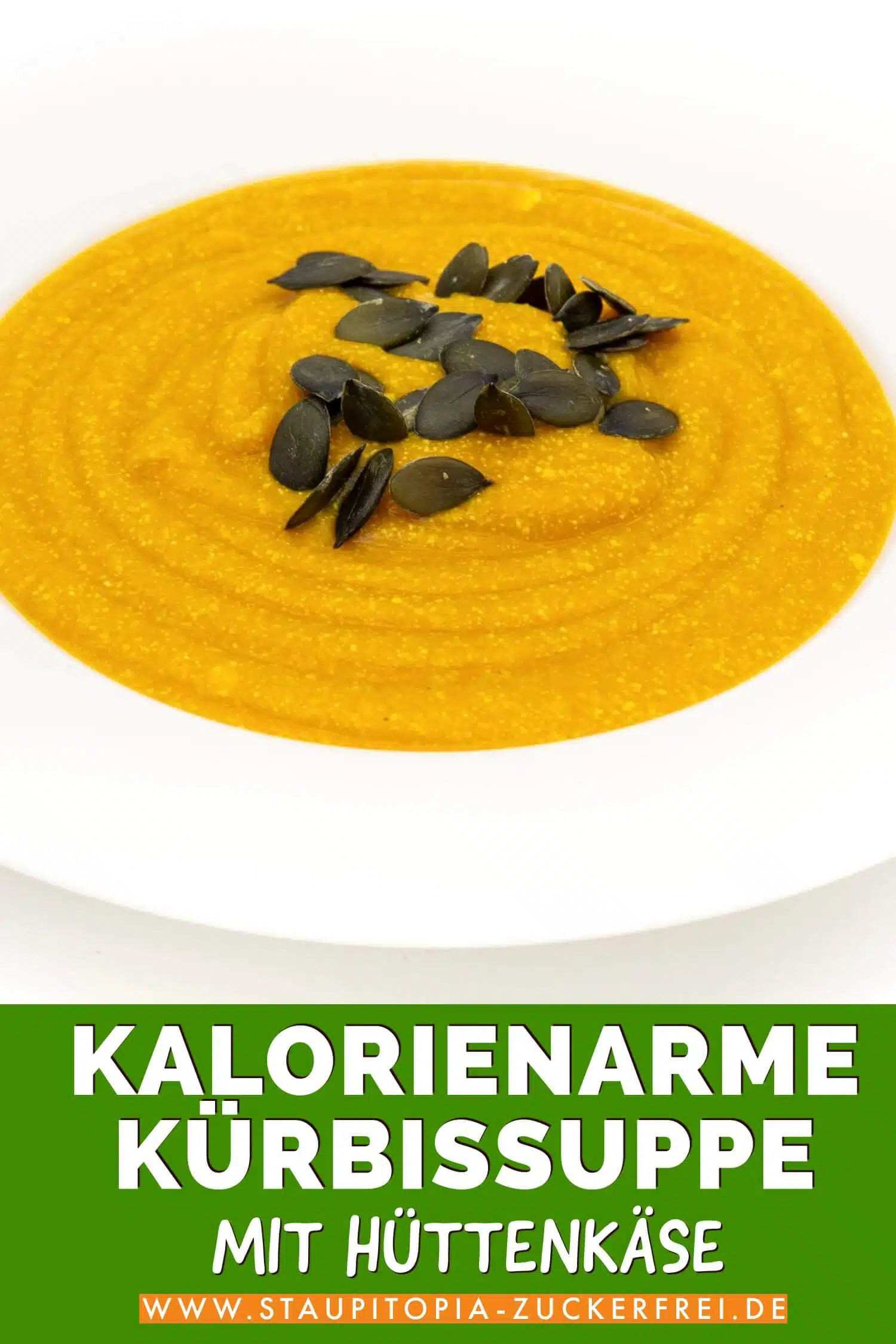 Kalorienarme Kürbissuppe mit Hüttenkäse Rezept für Proteinsuppe