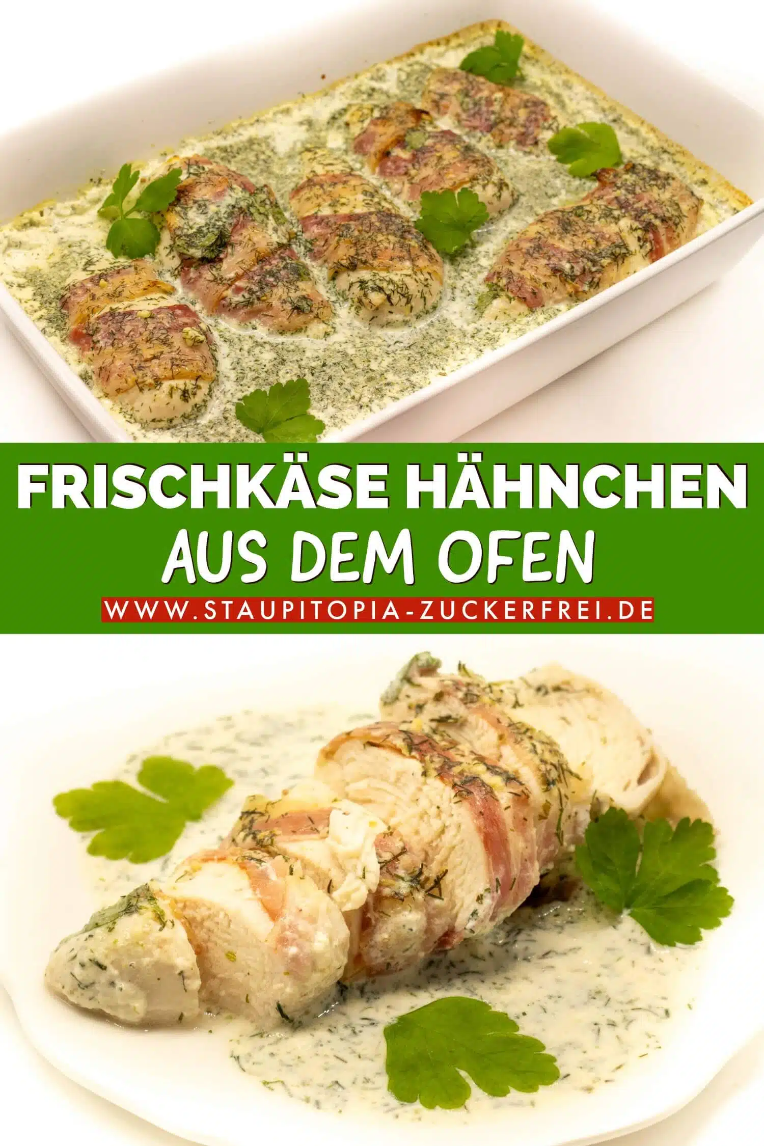 Keto Frischkäse Hähnchen aus dem Ofen Rezept Low Carb