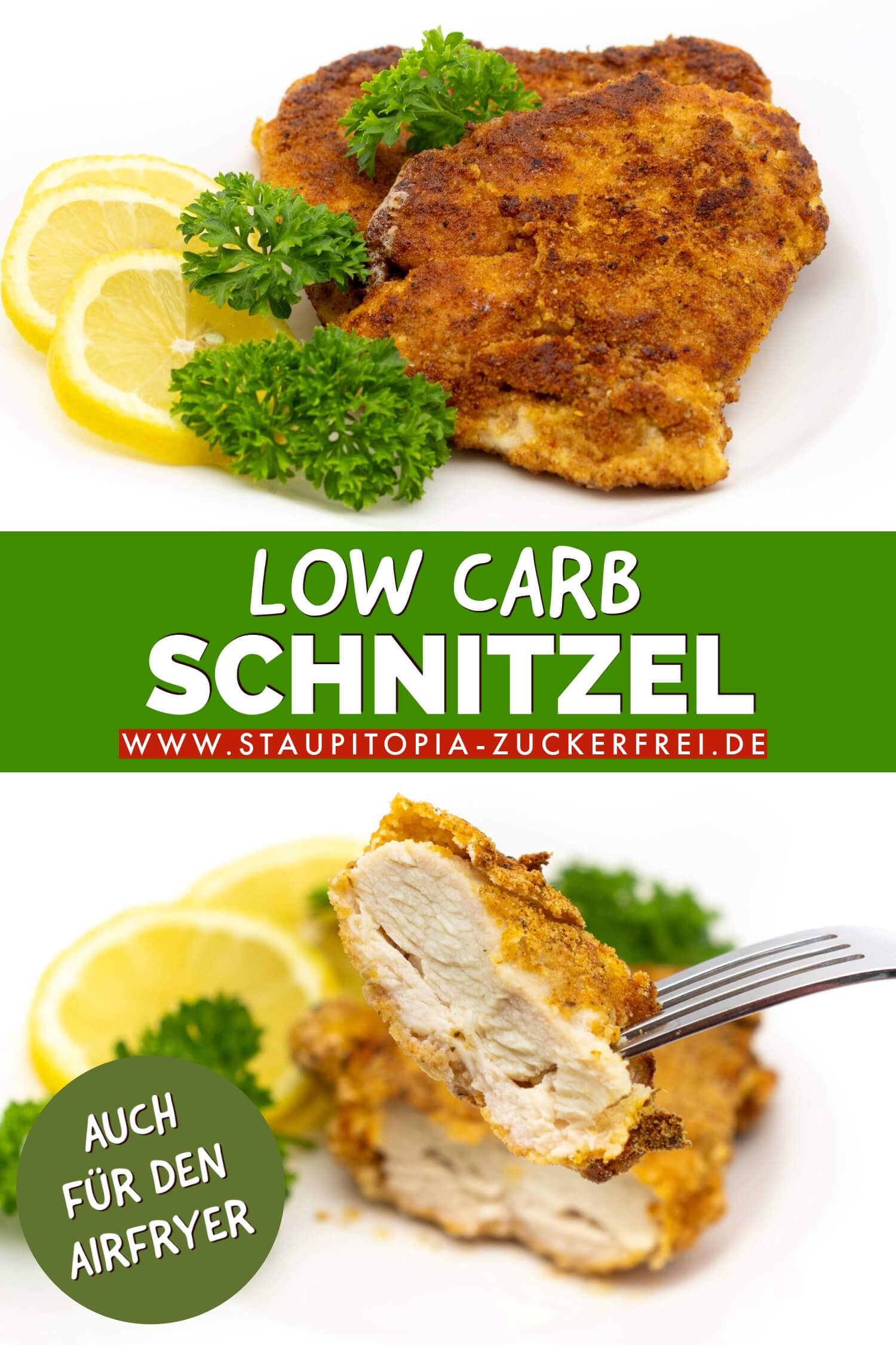 Low Carb Schnitzel in der Heißluftfritteuse Rezept