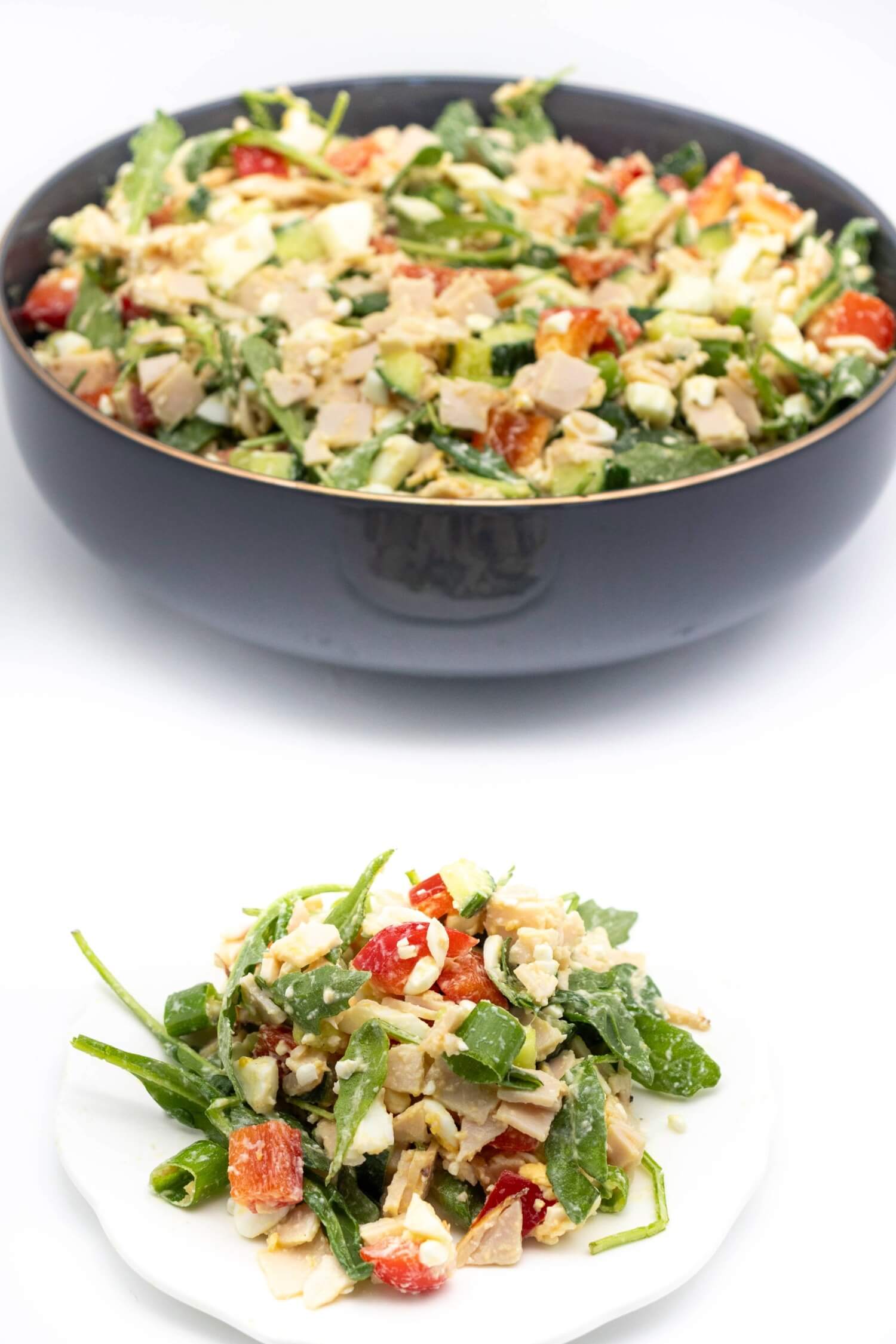 Protein Salat mit Hähnchen Rezept zum Abnehmen