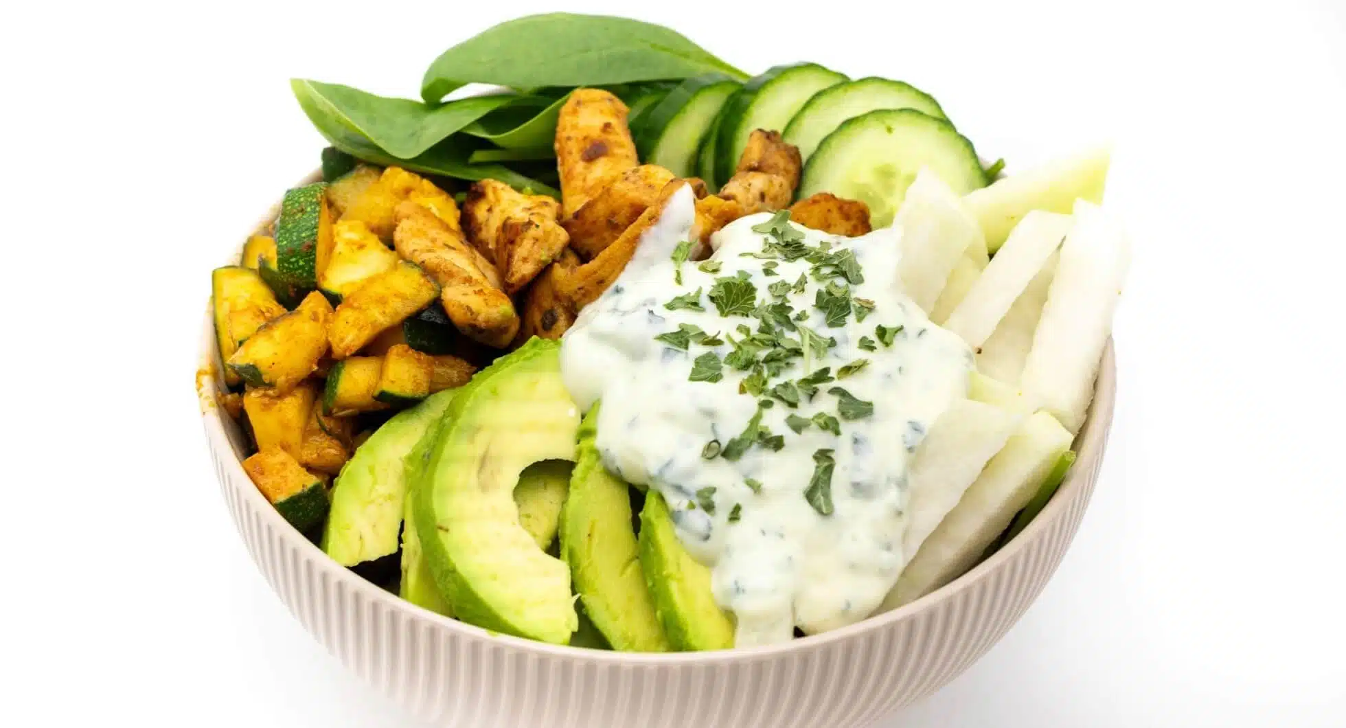Low Carb Bowl mit Hähnchen und Gemüse Rezept High Protein