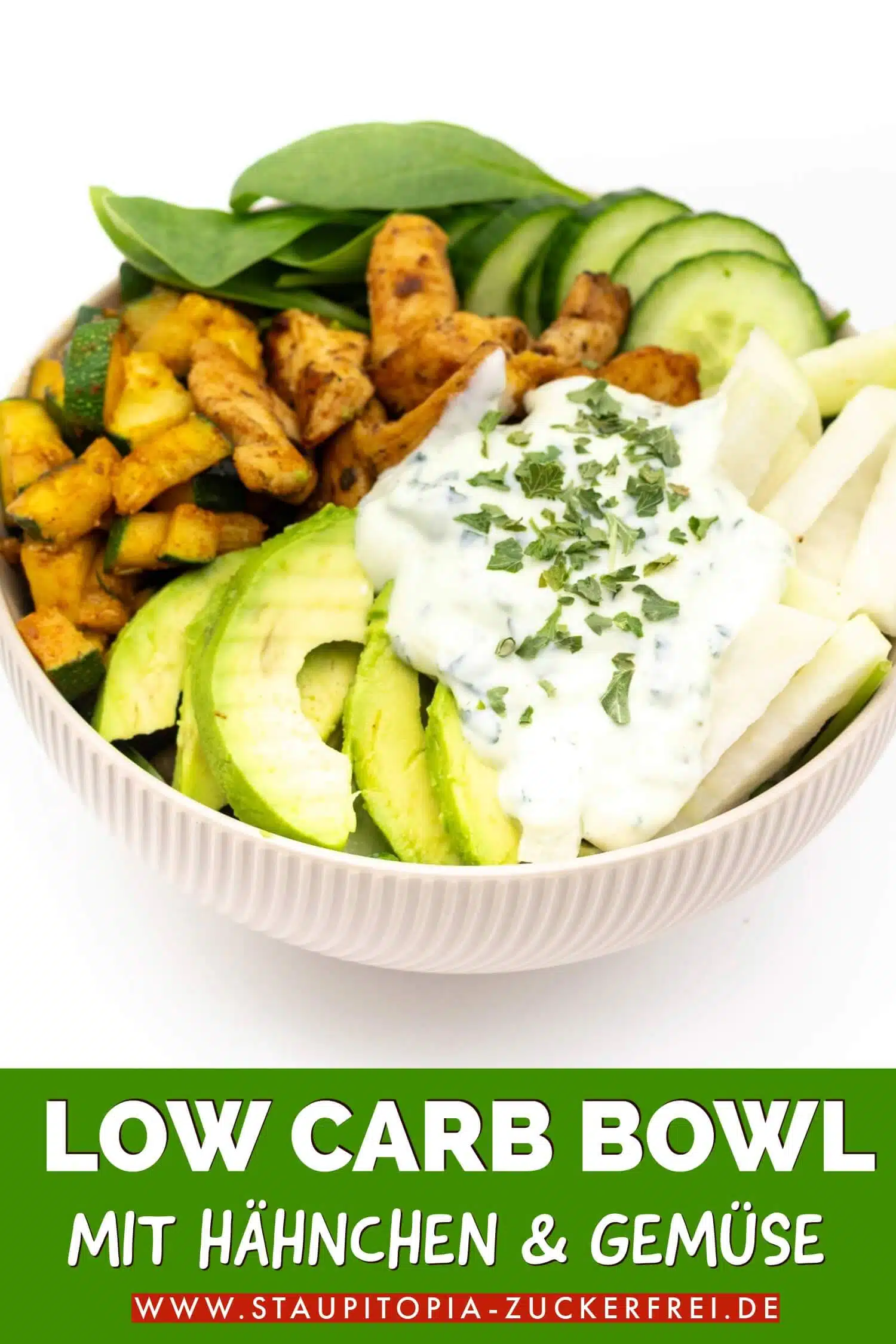 Low Carb Hähnchen Bowl mit Gemüse Rezept Keto