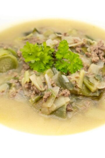 Low Carb Hüttenkäse Lauch Suppe Rezept