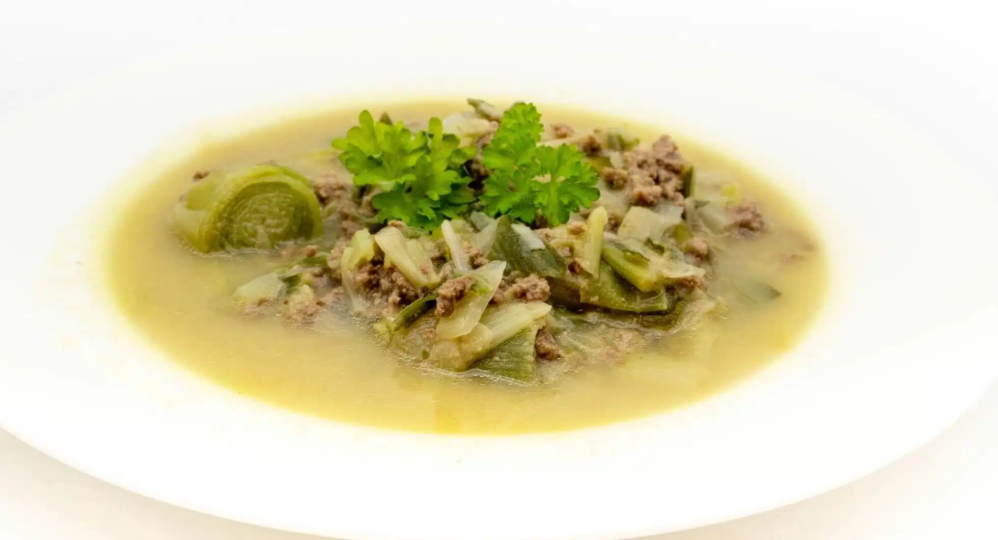 Low Carb Hüttenkäse Lauch Suppe Rezept kalorienarm