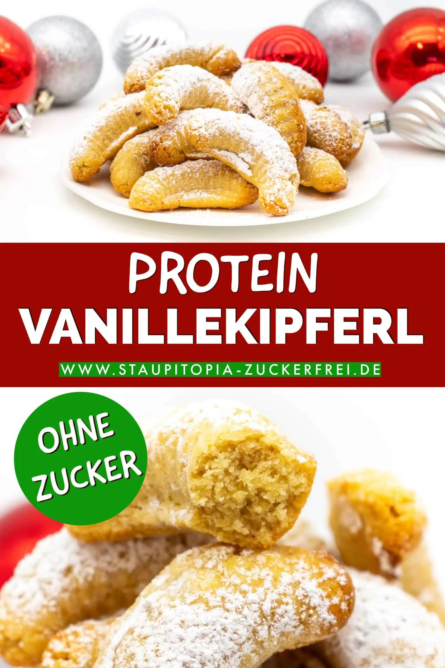 High Protein Vanillekipferl ohne Zucker Rezept