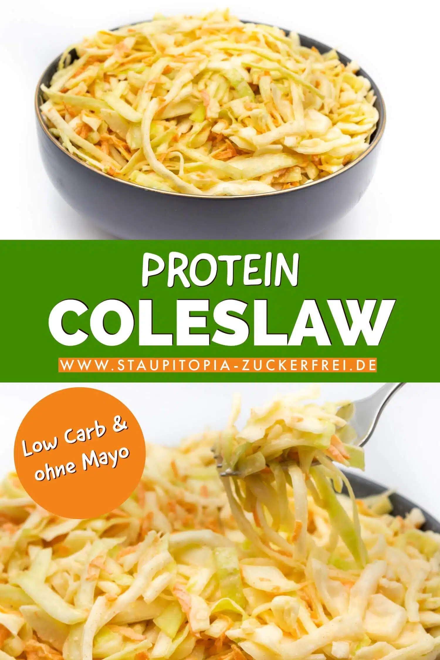 Protein Coleslaw Salat kalorienarm mit Hüttenkäse