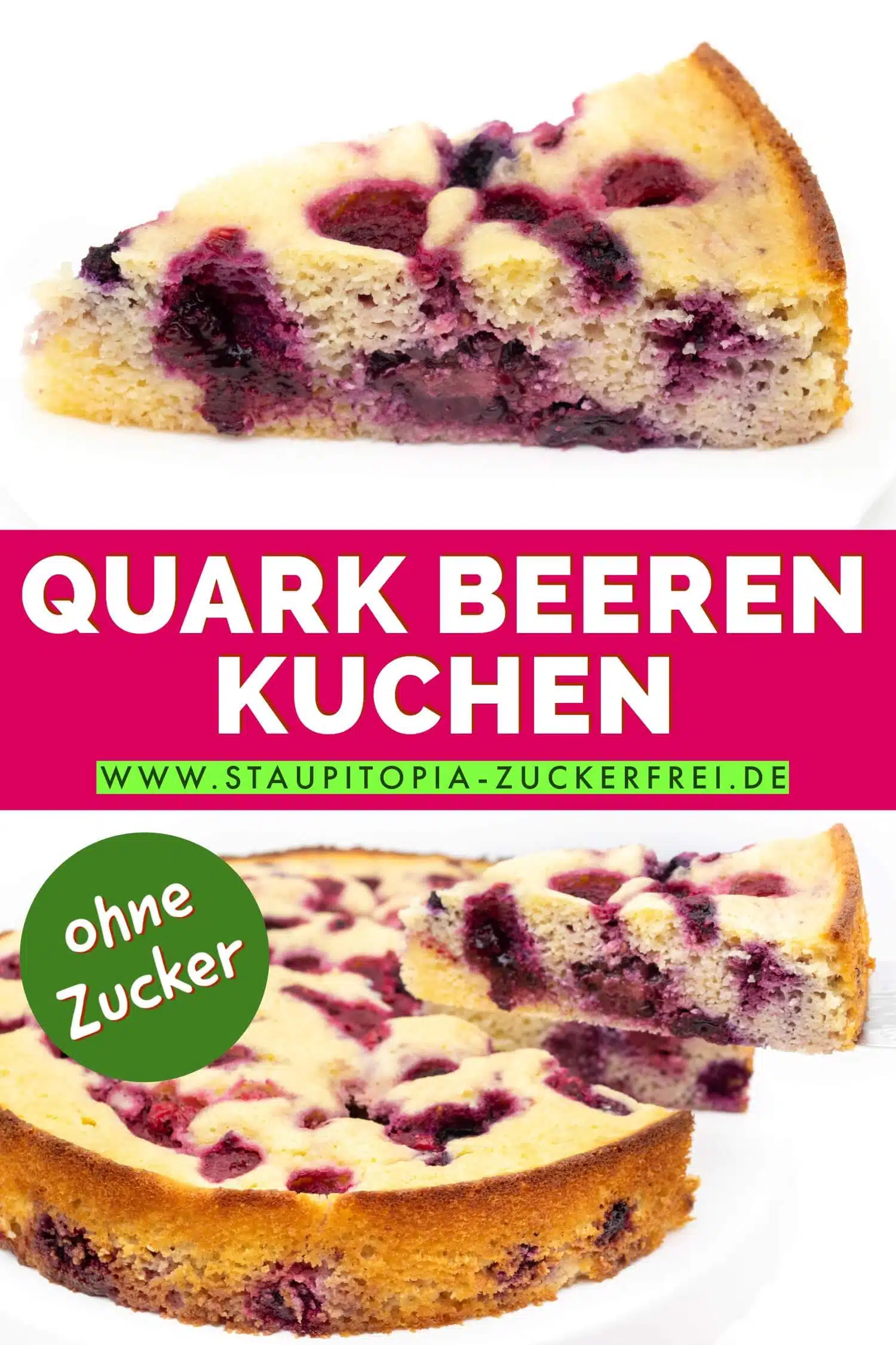 Protein Quark Beeren Kuchen ohne Zucker Rezept