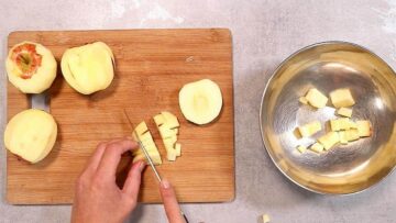 Apfel Mandel Kuchen ohne Zucker: Äpfel Schneiden