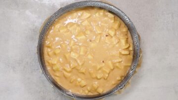 Apfel Quark Kuchen ohne Zucker Umfüllen des Teiges