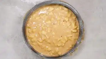 Apfel Quark Kuchen ohne Zucker Umfüllen des Teiges