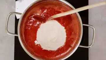 Erdbeer Rhabarber Marmelade ohne Zucker: Köcheln