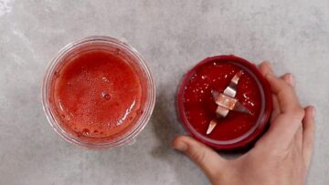 Erdbeersorbet ohne Zucker: Mischen