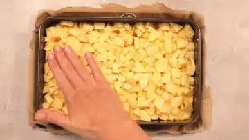 Low Carb Apfelkuchen Äpfel verteilen