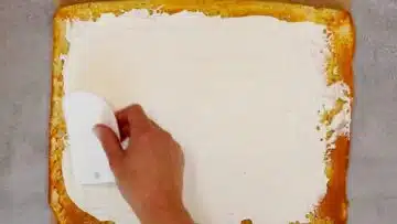 Low Carb Biskuitrolle: Füllung verstreichen