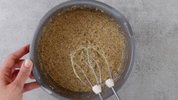 Schoko Nuss Muffins ohne Zucker: Rühren