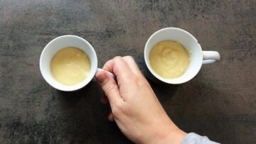 Low Carb Tassenkuchen Vanille: Erhitzen