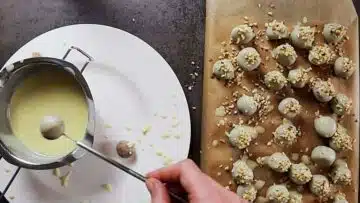 Mandel Pralinen ohne Zucker: Dekorieren