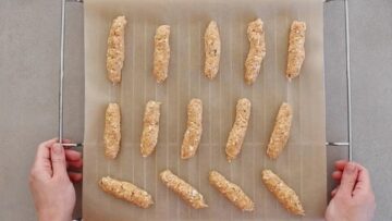 Low Carb Pizzastangen: Backen